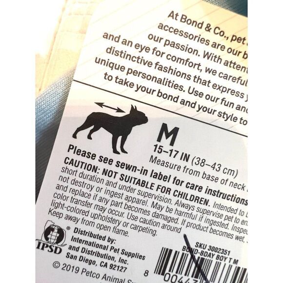 Birthday Boy‎ Dog Pet Medium Shirt NWT - Picture 3 of 4